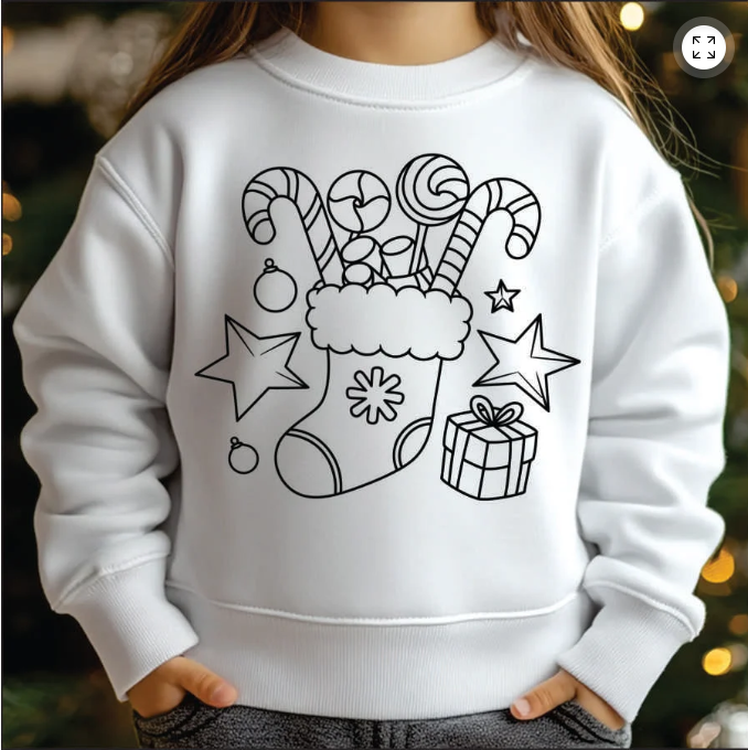 Christmas Color Your Own T-Shirt Kit – Youth