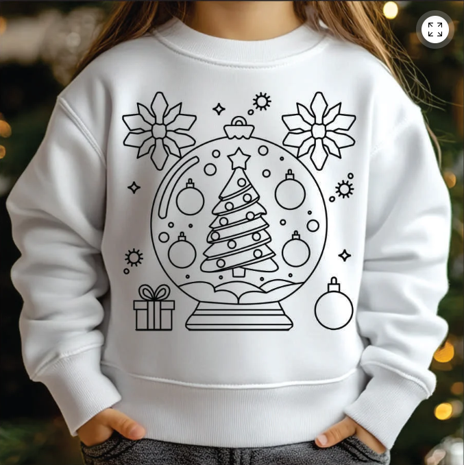 Christmas Color Your Own T-Shirt Kit – Youth