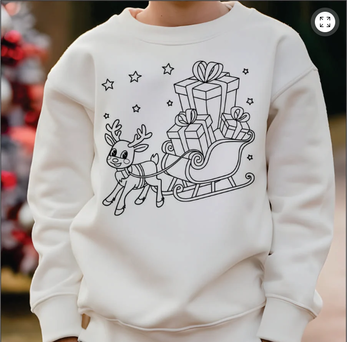 Christmas Color Your Own T-Shirt Kit – Youth