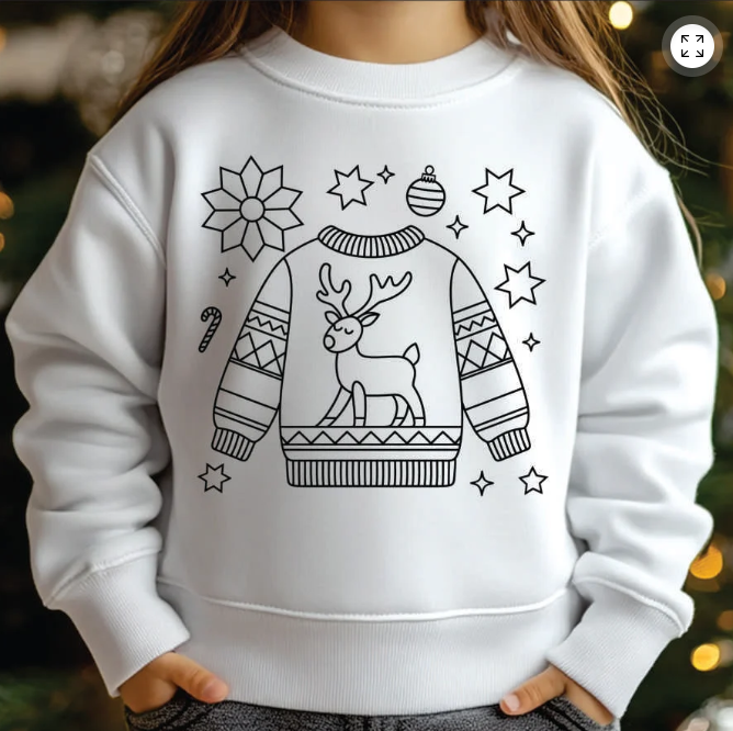 Christmas Color Your Own T-Shirt Kit – Youth