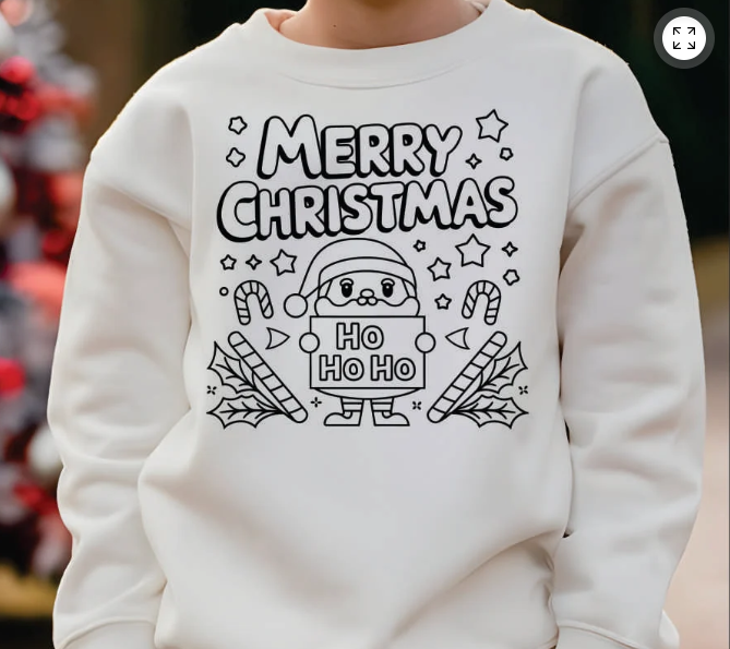 Christmas Color Your Own T-Shirt Kit – Youth
