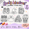 Spooky Adventures Colorable Sticker Pack – Set of 7