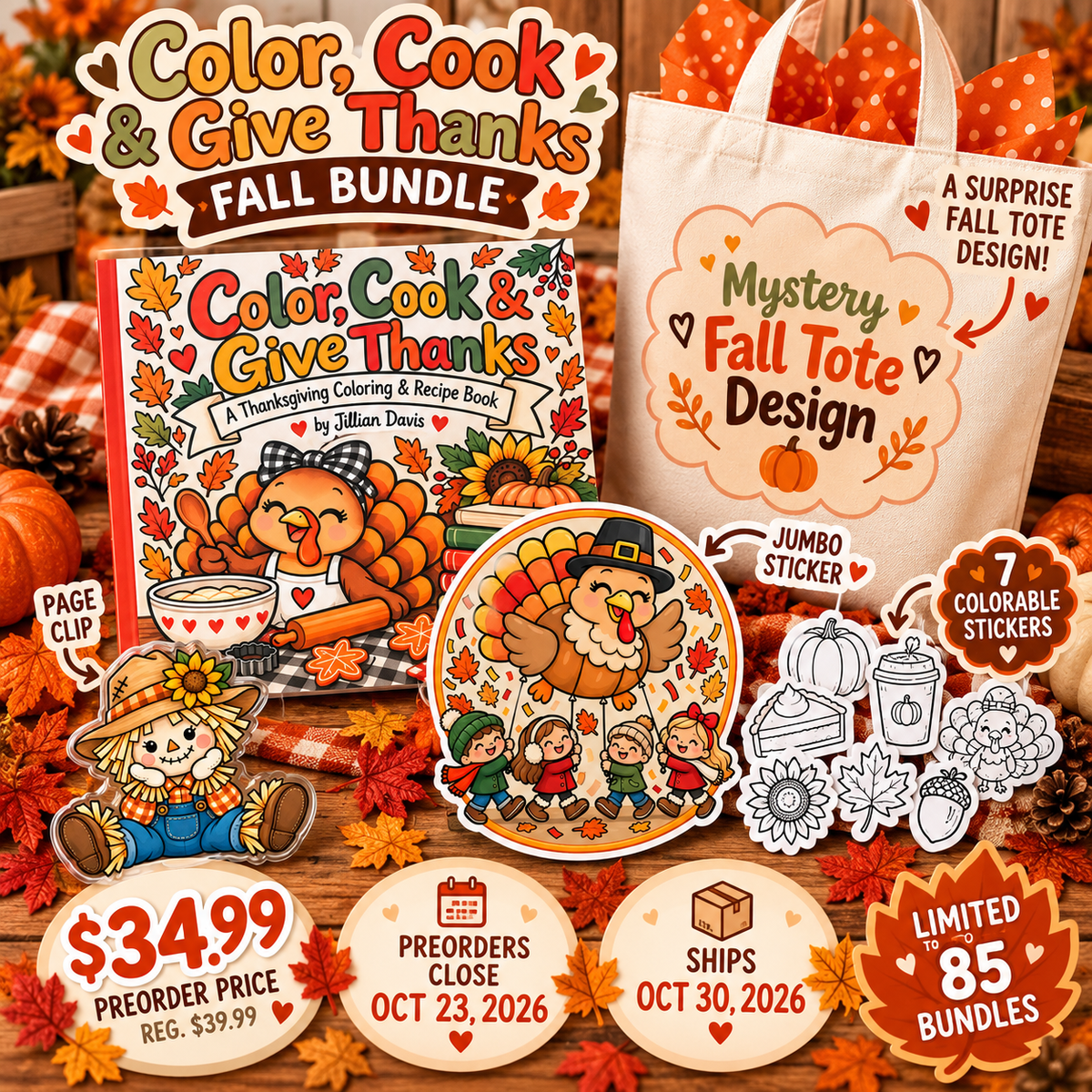 Color, Cook & Give Thanks | Fall Coloring Bundle – Preorder