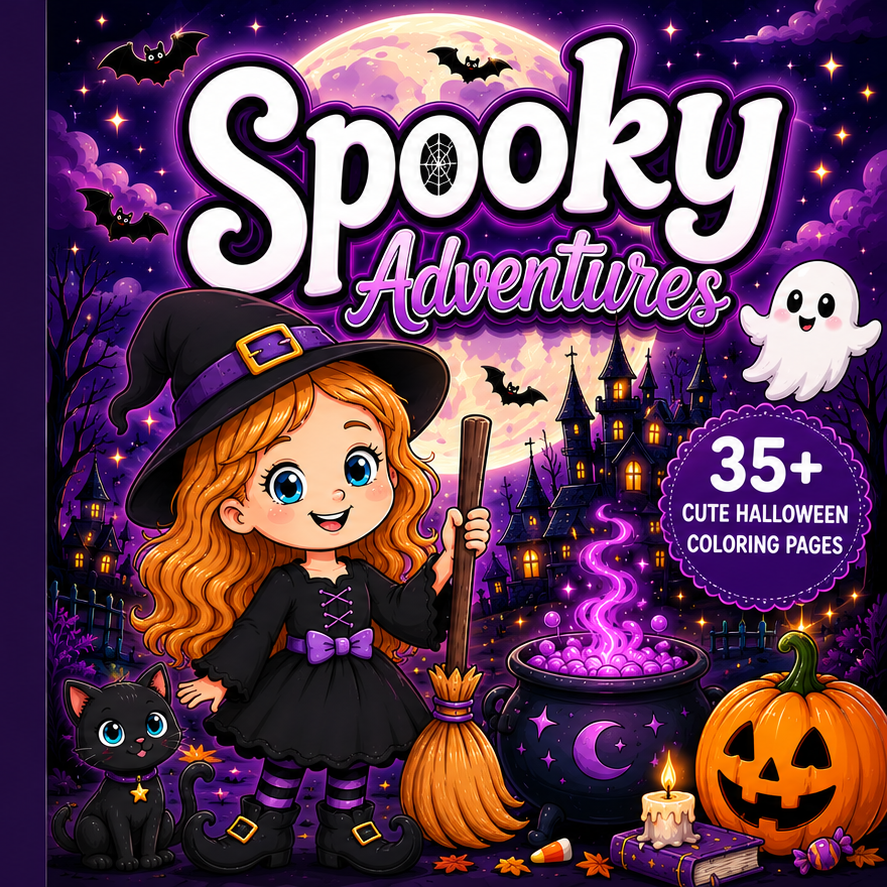 Spooky Adventures | Cute Halloween Coloring Book for Kids